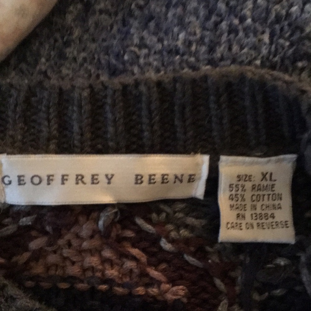 Geoffrey Beene XL Ramie/Cotton Sweater